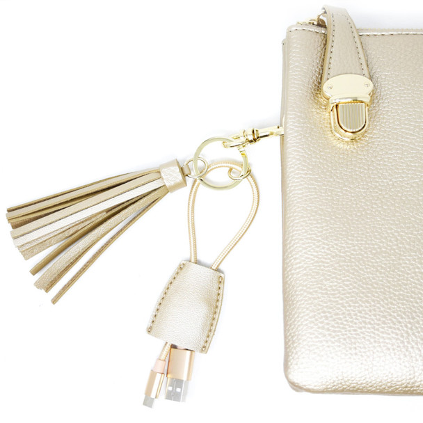 Goldstone Tassel Charging Key Chain