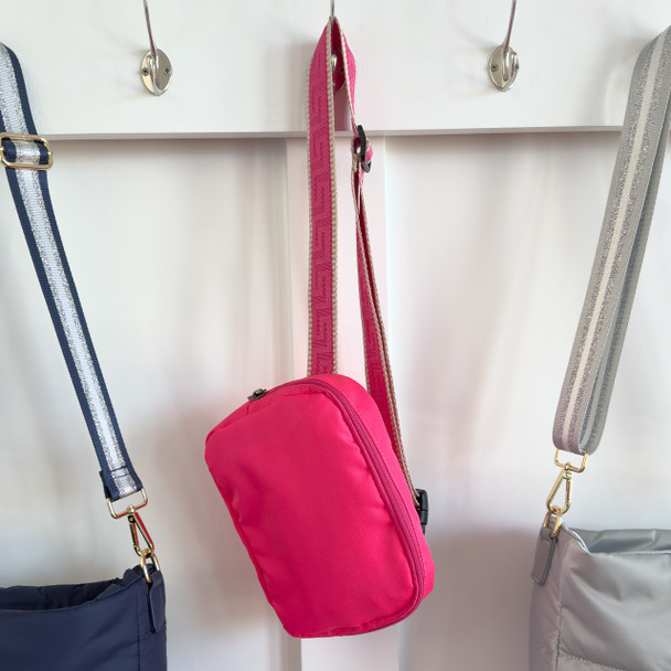 Birdie Belt Sling Bag - Hot Pink - Embroidered