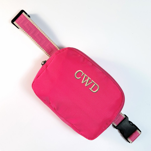 Birdie Belt Sling Bag - Hot Pink - Embroidered