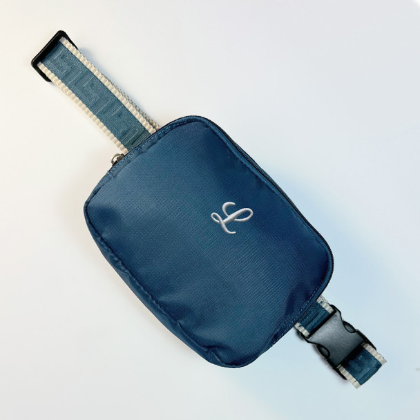 Birdie Belt Sling Bag - Ocean Blue - Embroidered