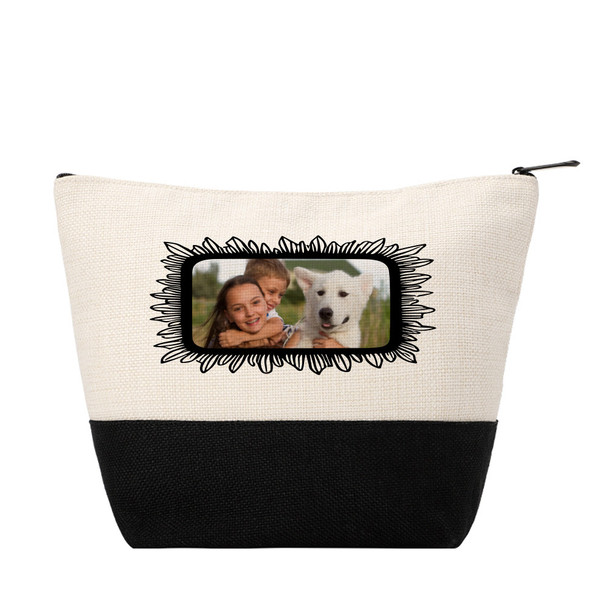 Framed Photo Color Block Zip Pouch