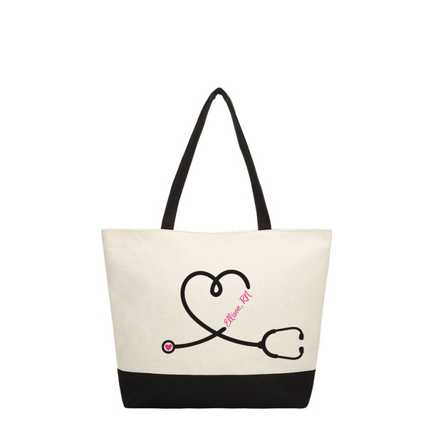 Stethoscope Heart Color Block Tote