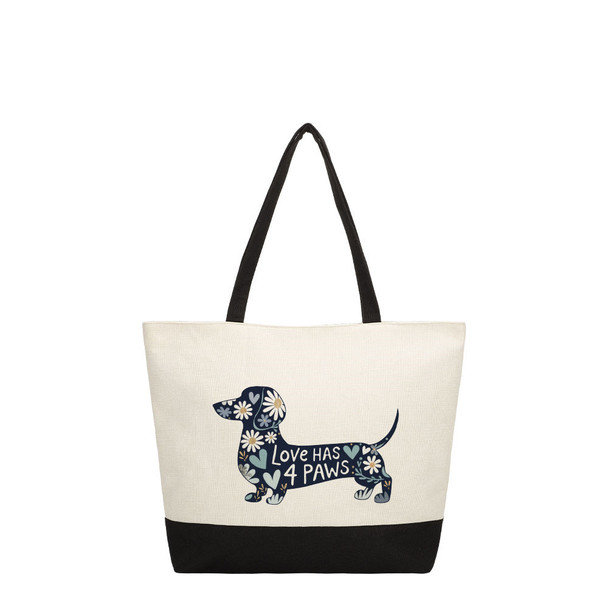 Dachshund Love Color Block Tote