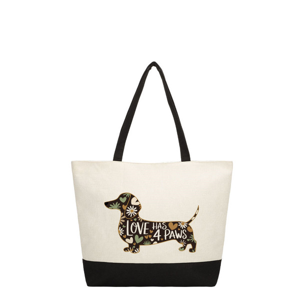 Dachshund Love Color Block Tote
