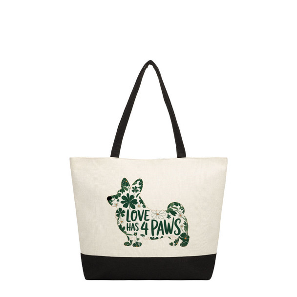 Corgi Love Color Block Tote