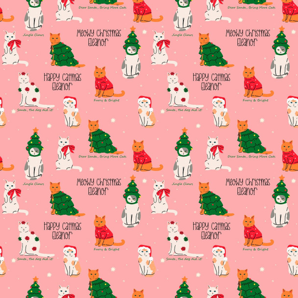 Feline Festive Personalized Gift Wrap