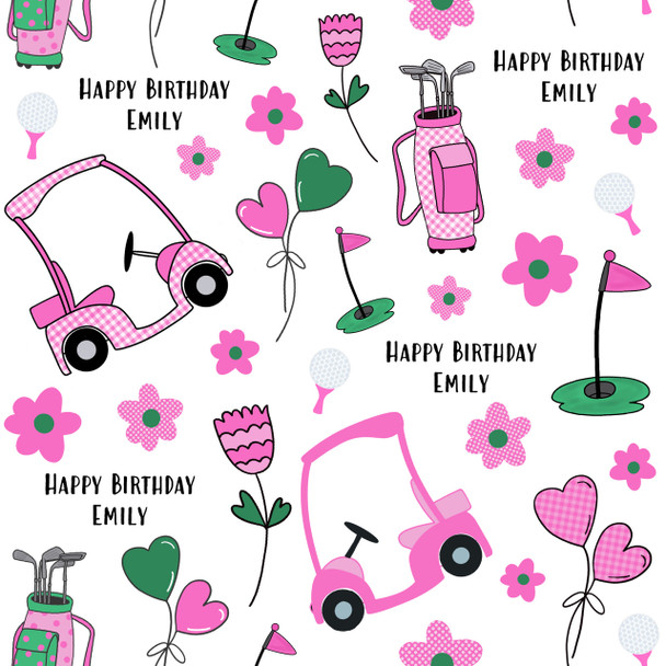 Putting In Pink Personalized Gift Wrap