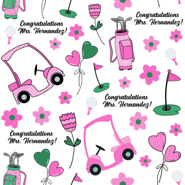 Putting In Pink Personalized Gift Wrap