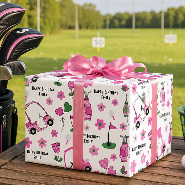 Putting In Pink Personalized Gift Wrap