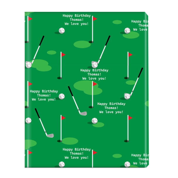 Tee Time Personalized Gift Wrap