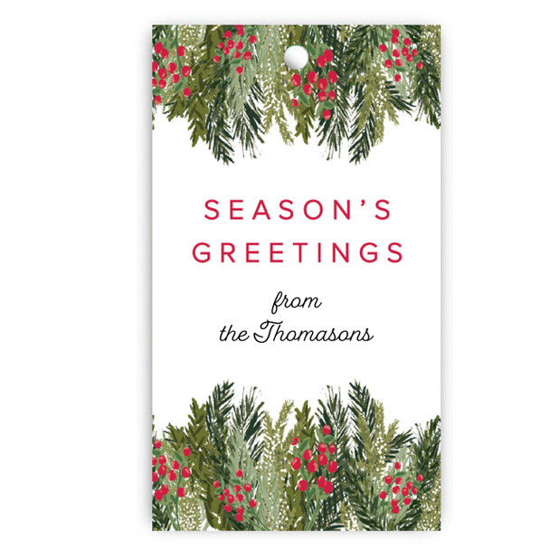 Holiday Swag Personalized Gift Tag Set