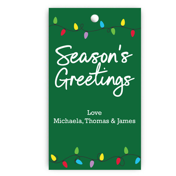 Season's Greetings Lights Personalized Gift Tag Set