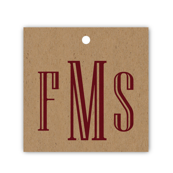 Royal Serif Monogram Kraft Gift Tag Set