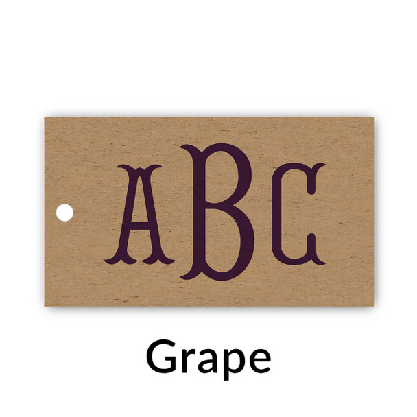 Fishtail Monogram Kraft Gift Tag Set