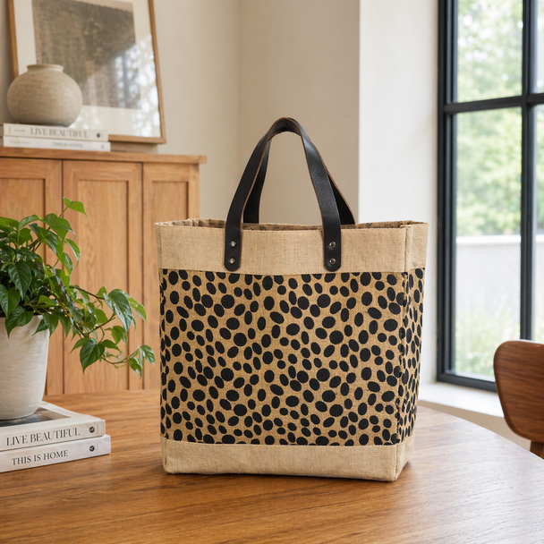 Cheetah Provisions Burlap Tote