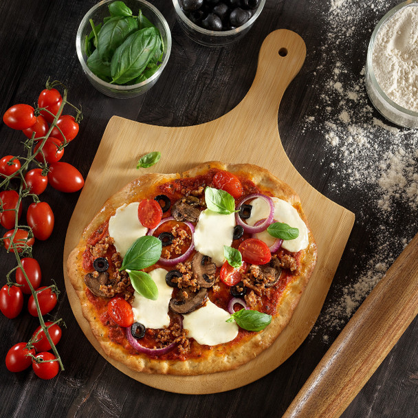 Bamboo Pizza Peel Paddle Board - Engraved Timeltrban