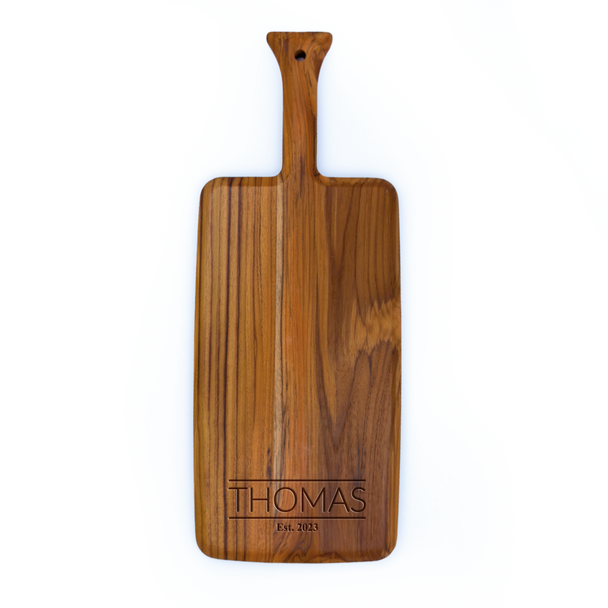 Teak Paddle Board - Engraved Latolines
