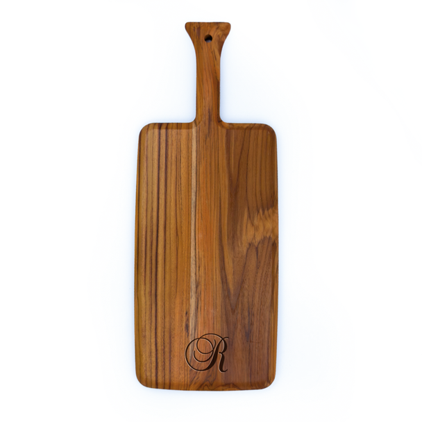 Teak Paddle Board- Engraved Baroque