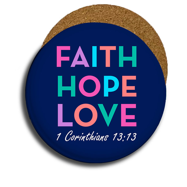 Faith Hope Love Sandstone Coaster