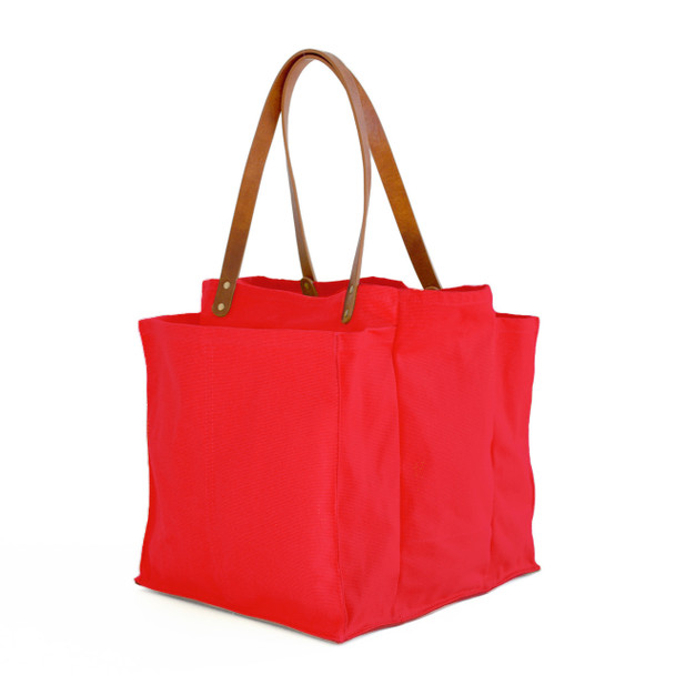Red Canvas Market Tote 