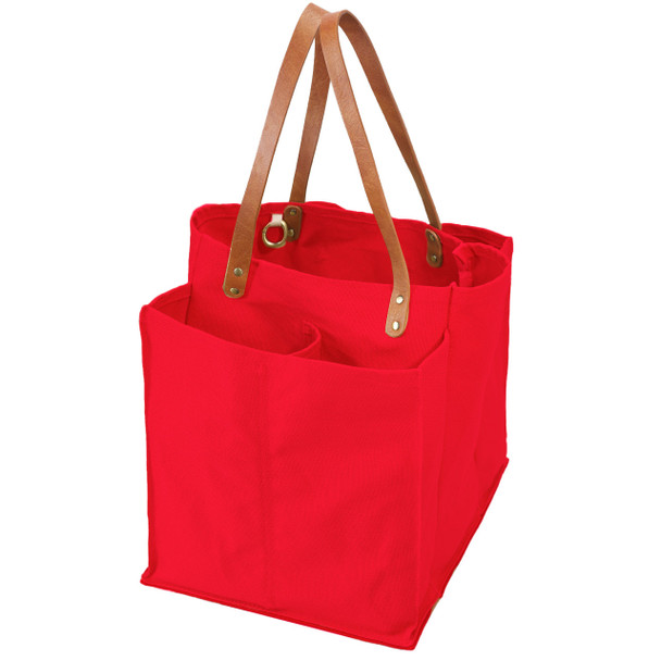 Red Canvas Market Tote 