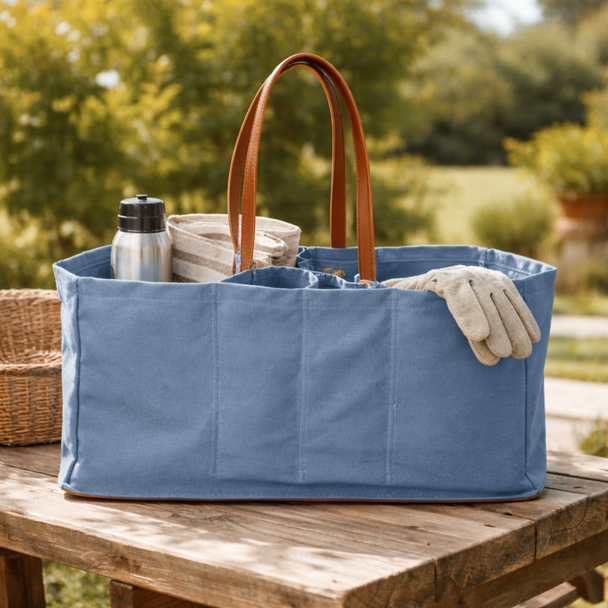 Steel Blue XL Canvas Market Tote 