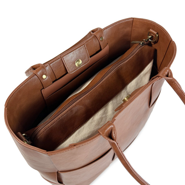 Emory Woven Tote - Brown