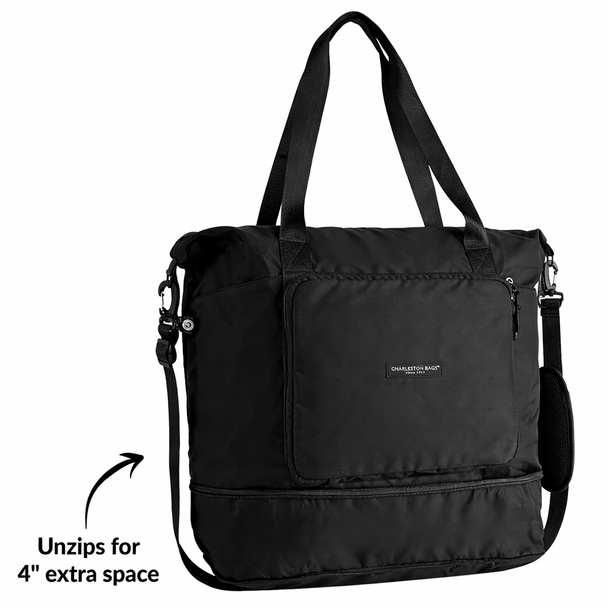 Overachiever Packable Zip Tote - Black
