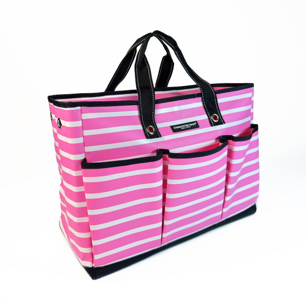 Dolly Hauler Pocket Tote - Hot Pink/White