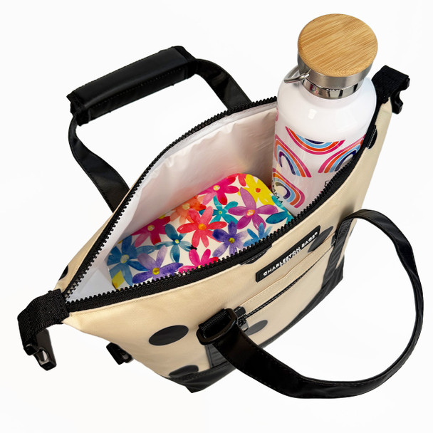 Poppy Cooler Tote - Cream/Black