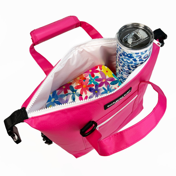 Poppy Cooler Tote - Hot Pink
