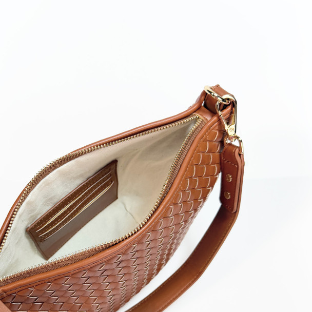 Laurel Woven Crossbody - Brown