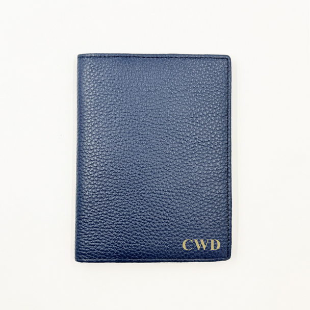 Navy Passport Cover -Stamped