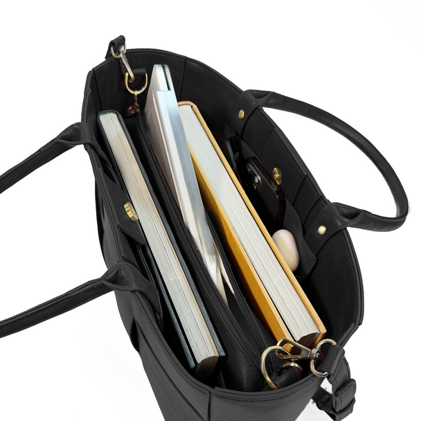 Emory Woven Tote - Black -Stamped