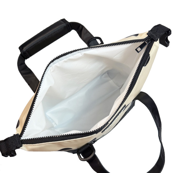 Poppy Cooler Tote - Cream/Black -Embroidered
