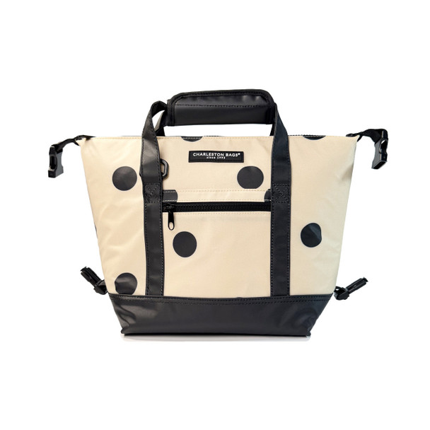 Poppy Cooler Tote - Cream/Black -Embroidered