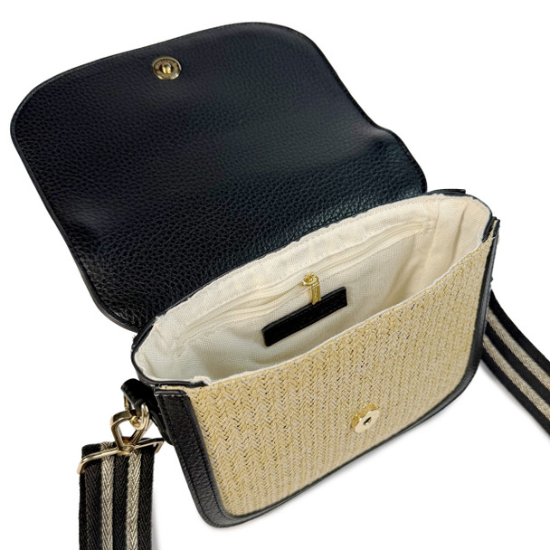 Greer Saddlebag - Black -Embroidered