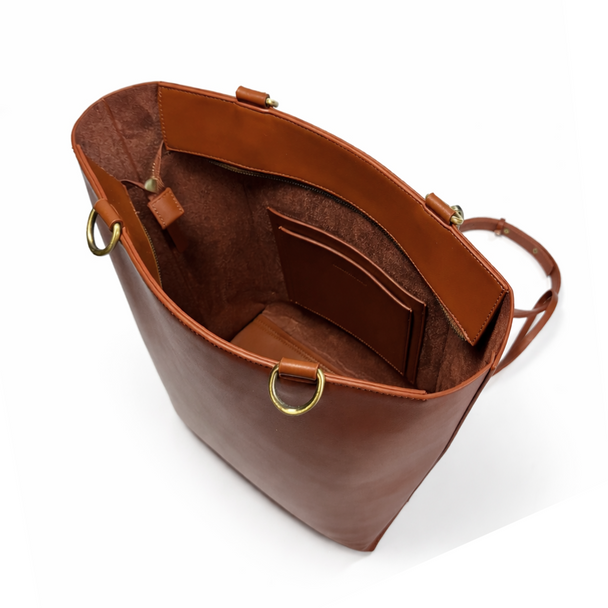 Charlie Convertible Backpack- Brown - Embroidered