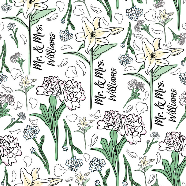 Elegant Florals Personalized Gift Wrap