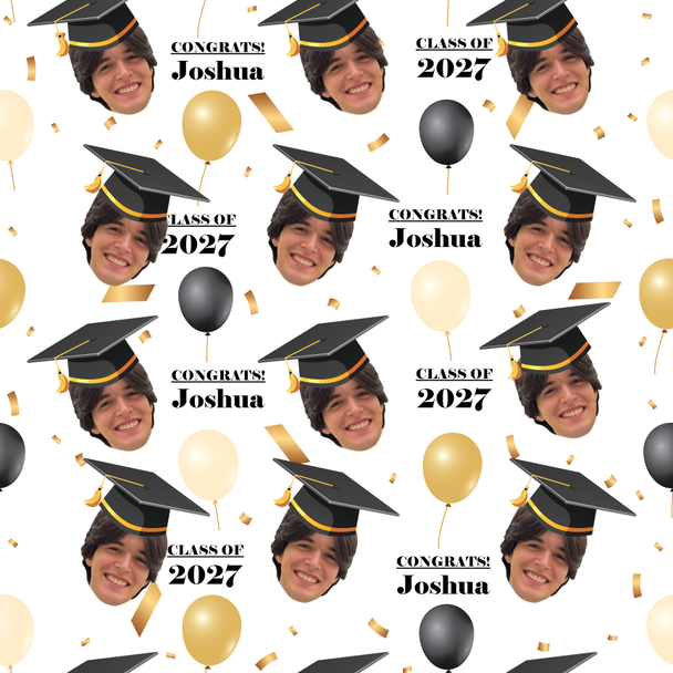 Cheers Grad Photo Personalized Gift Wrap