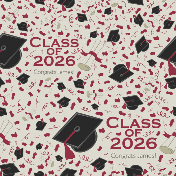 Confetti & Tassels Graduation Personalized Gift Wrap
