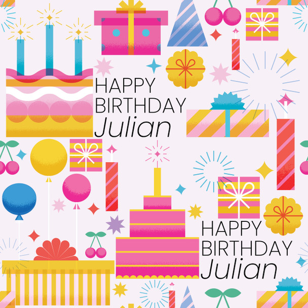 Bright & Happy Birthday Personalized Gift Wrap