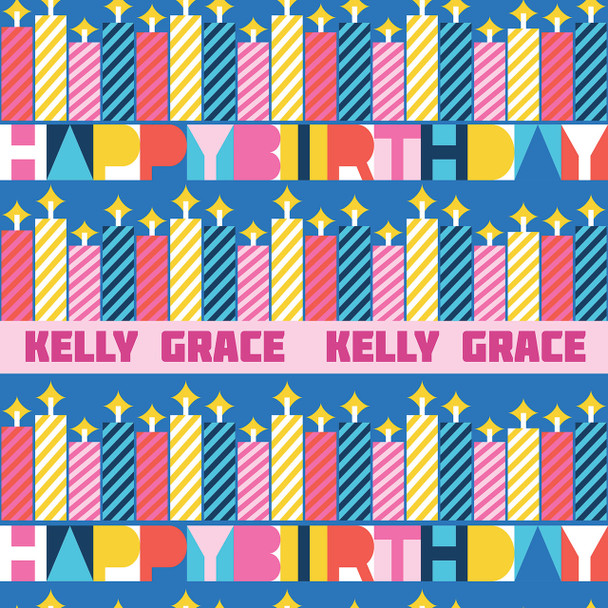 Happy Birthday Candles Personalized Gift Wrap