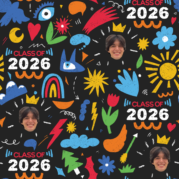 Abstract Grad Face Photo Personalized Gift Wrap