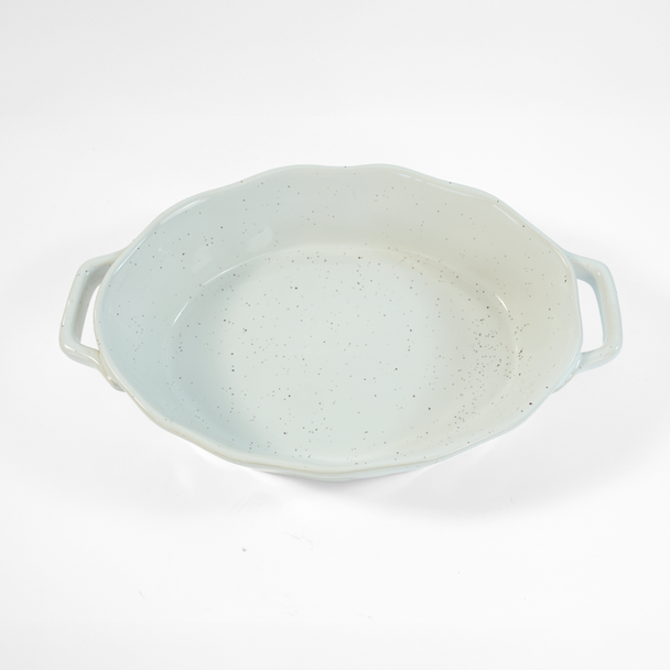 Forma Oval Stoneware Baker & Acacia Stand - Bel Piatto