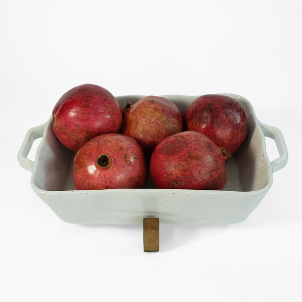 Forma Large Stoneware Baker & Acacia Stand - Bel Piatto