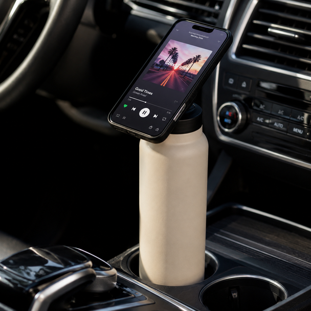 Water Bottle With Magnetic Phone Holder