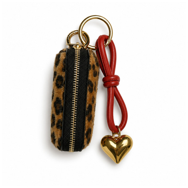 Leopard Case & Heart Combo Bag Charm