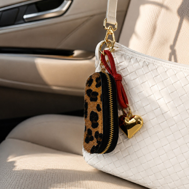 Leopard Case & Heart Combo Bag Charm