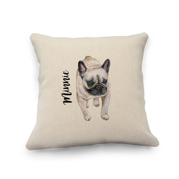 French Bulldog Natural Pillow Cover